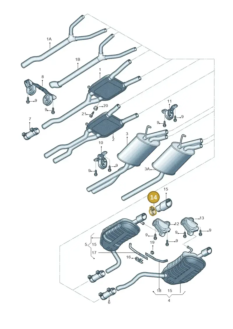 8E0253139B — Audi A4/S4 Cabrio./qu. 07> (2006-) diagram 249253900, position 14