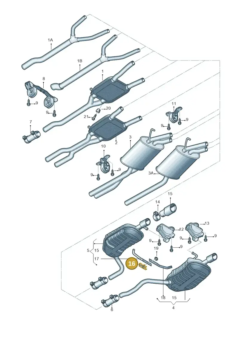 8E0253375 — Audi A4/S4 Cabrio./qu. 07> (2006-) diagram 249253900, position 16