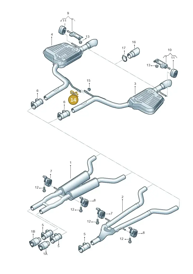 8E0253375 — Audi A6 2.7 TDI (2008-2011) diagram 448253900, position 14