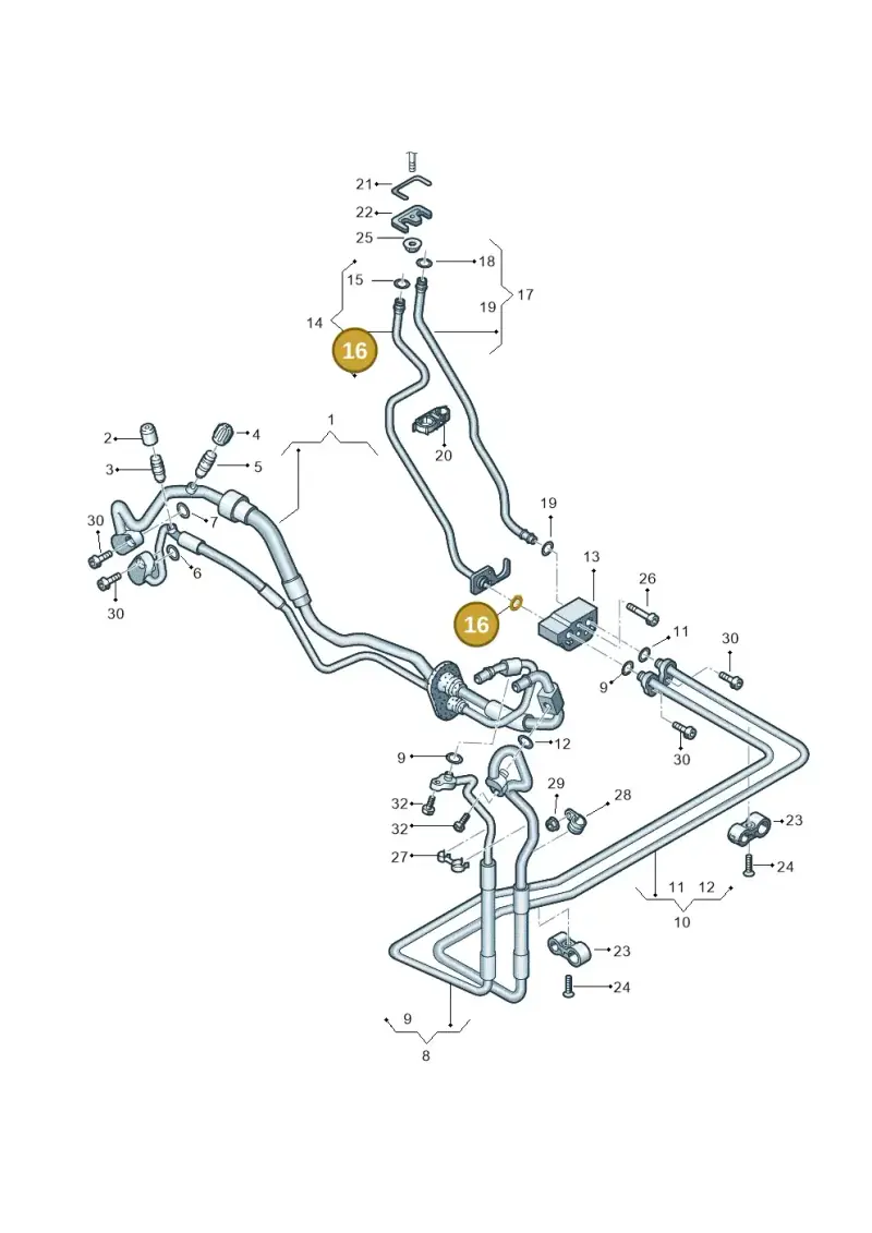 8E0260749B — Audi A8L qu. 3.0 TDI (2013-2018) diagram 771260900, position 16