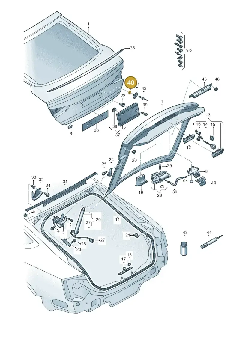 8E0260749B — Audi RS5 Sportback (2017-) diagram 897827100, position 40