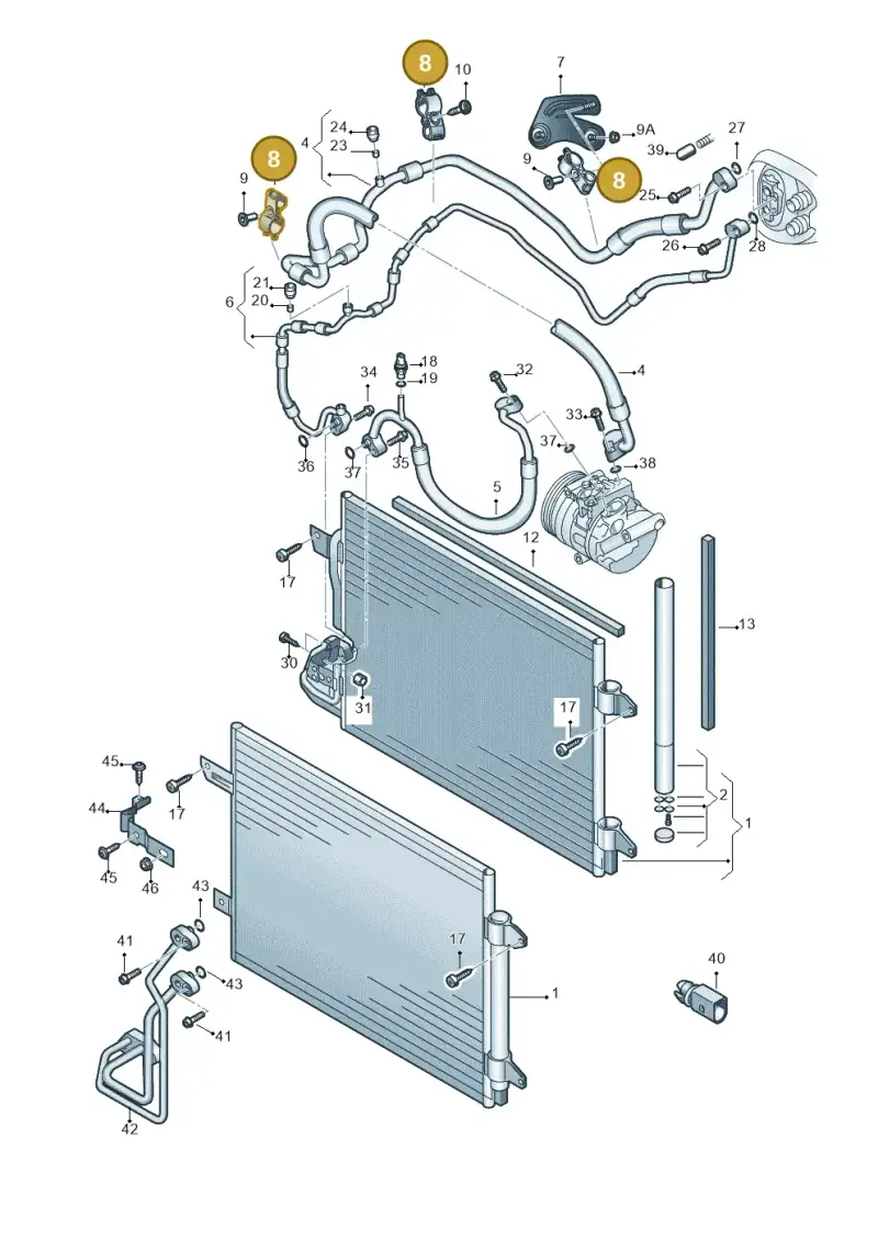 8E0260759AP — Audi TTS Coupe 2.0 (2010-2014) diagram 609260410, position 8
