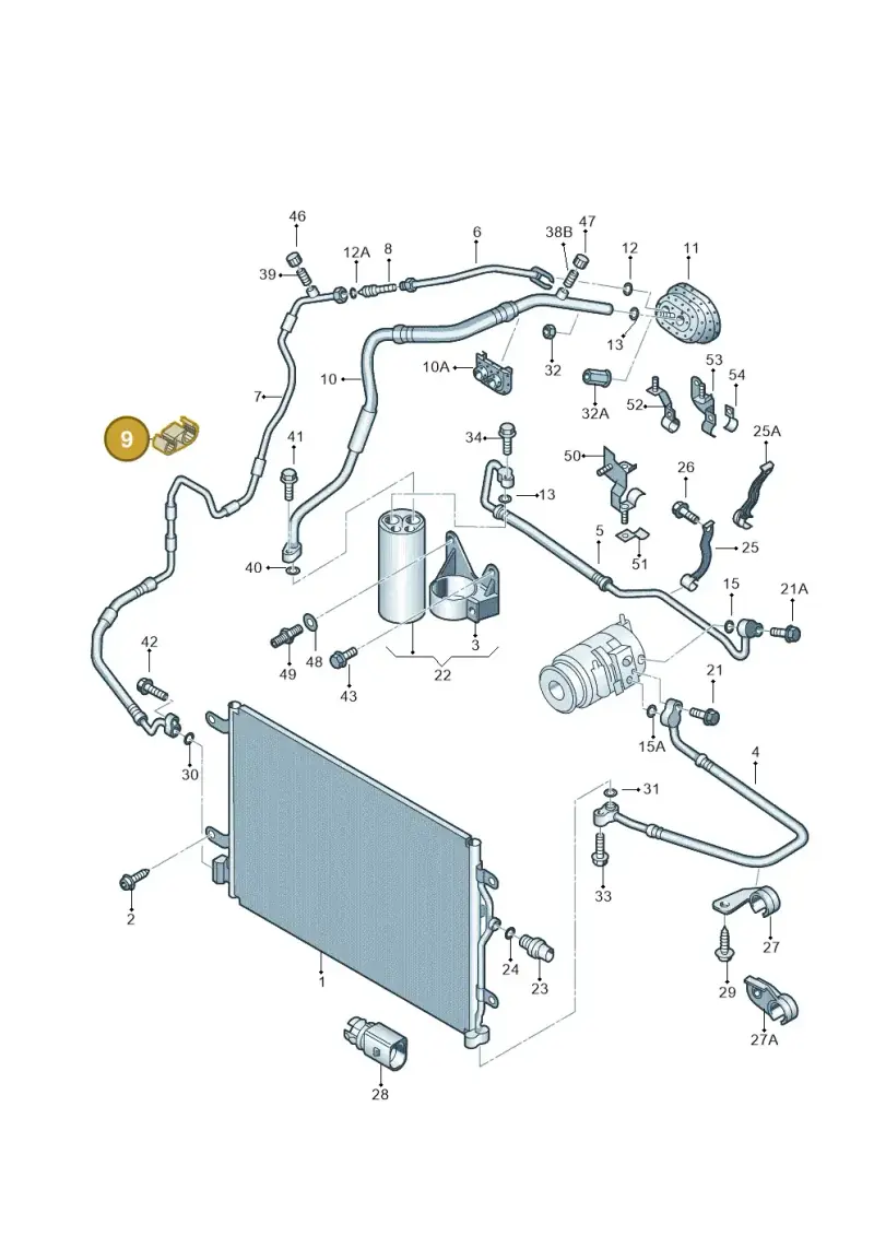 8E0260759BK — Audi A4/S4/Av./qu.     05> (2005-) diagram 249260410, position 9