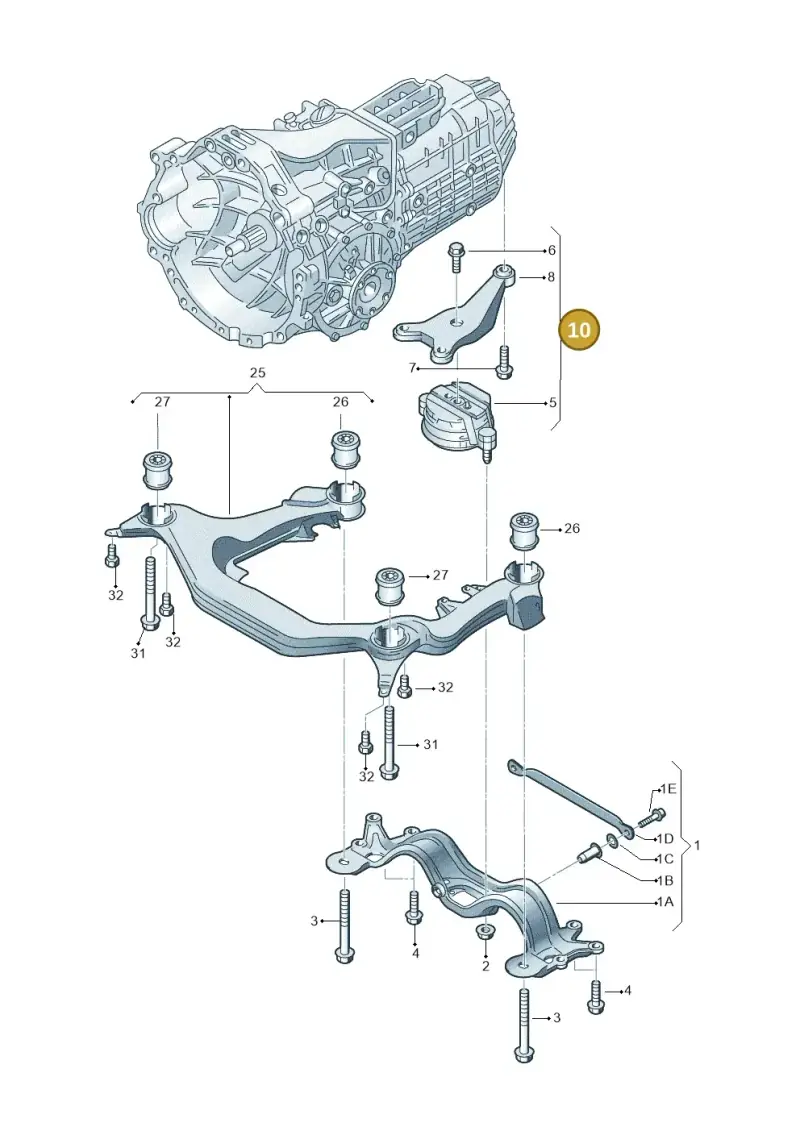 8E0399105HT — Audi RS4 Cabrio qu.    08> (2007-) diagram 249399200, position 10