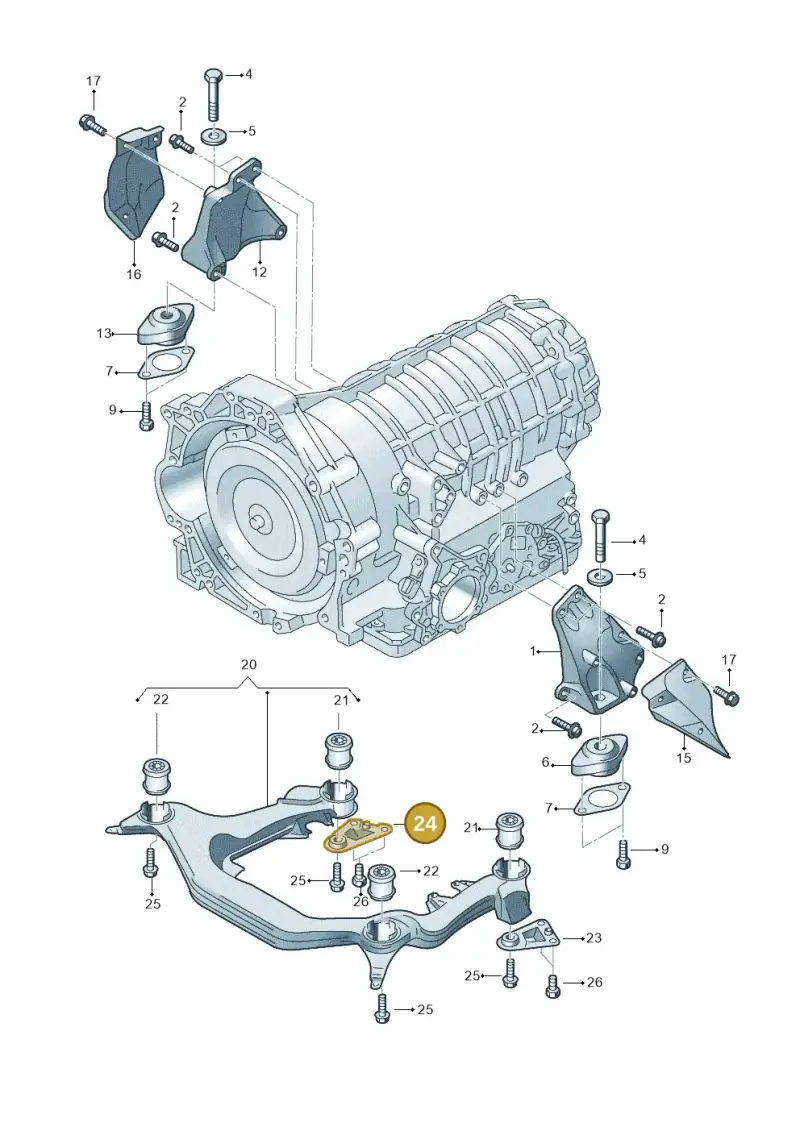 8E0399540B — Audi A4/S4 Cabrio./qu. 07> (2006-) diagram 249399810, position 24