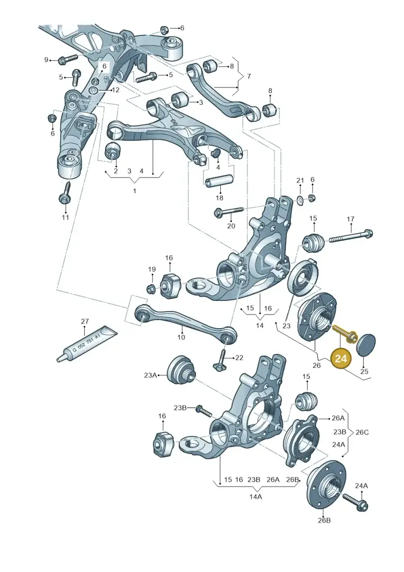 8E0407643B — Audi Q5 qu. 2.0 TDI (2012-2017) diagram 620505050, position 24
