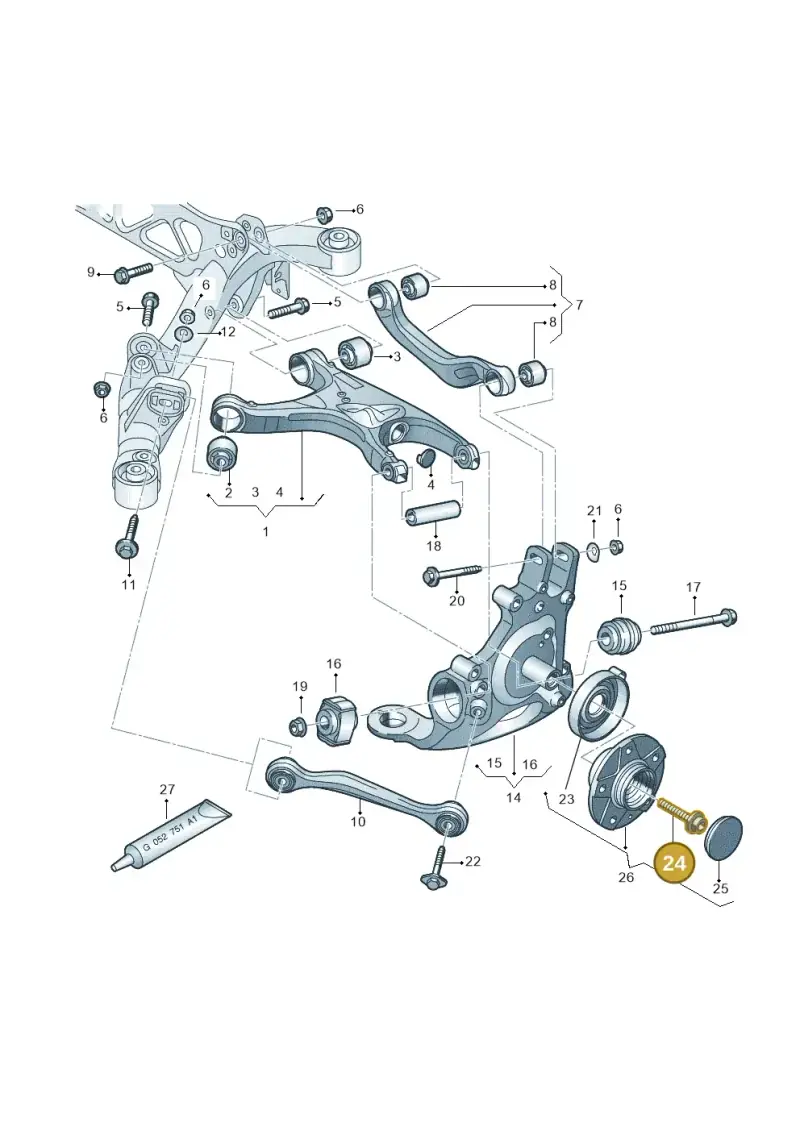 8E0407643B — Audi A7 Sportback (2014-2018) diagram 736505050, position 24