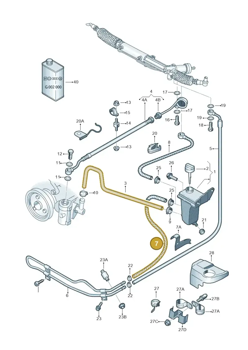 8E0422891L — Audi A4/S4 Cabrio./qu. 07> (2006-) diagram 249422500, position 7