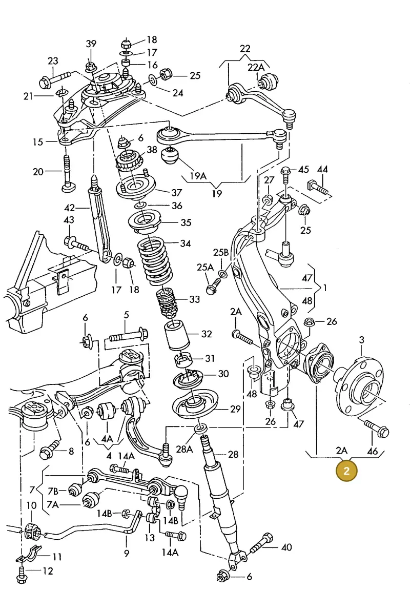 8E0498625B — Audi A8 quattro (1999-2002) diagram 255407110, position 2