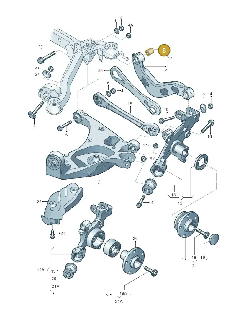 8E0501541S — Audi A4/S4 Cabrio./qu. 07> (2006-) diagram 249505050, position 8