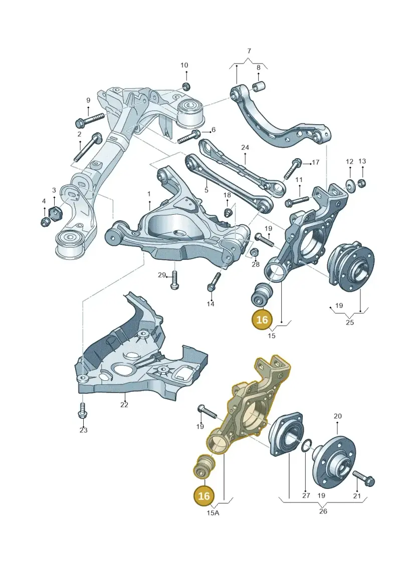 8E0505203D — Audi A6 2.7 TDI (2008-2011) diagram 448505050, position 16