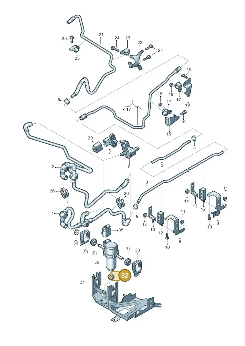 8E0614177A — Audi R8 qu. 5.2 (2012-2015) diagram 618611700, position 32