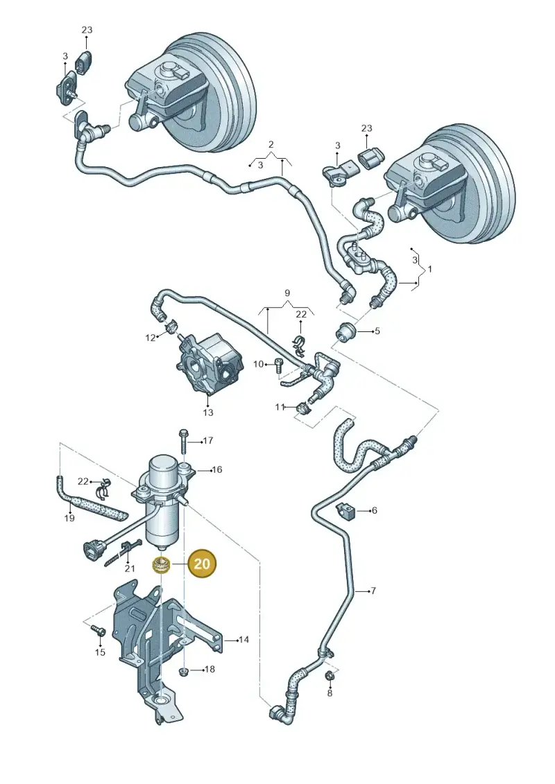 8E0614177A — Audi A8L qu. 3.0 TDI (2013-2018) diagram 696611830, position 20