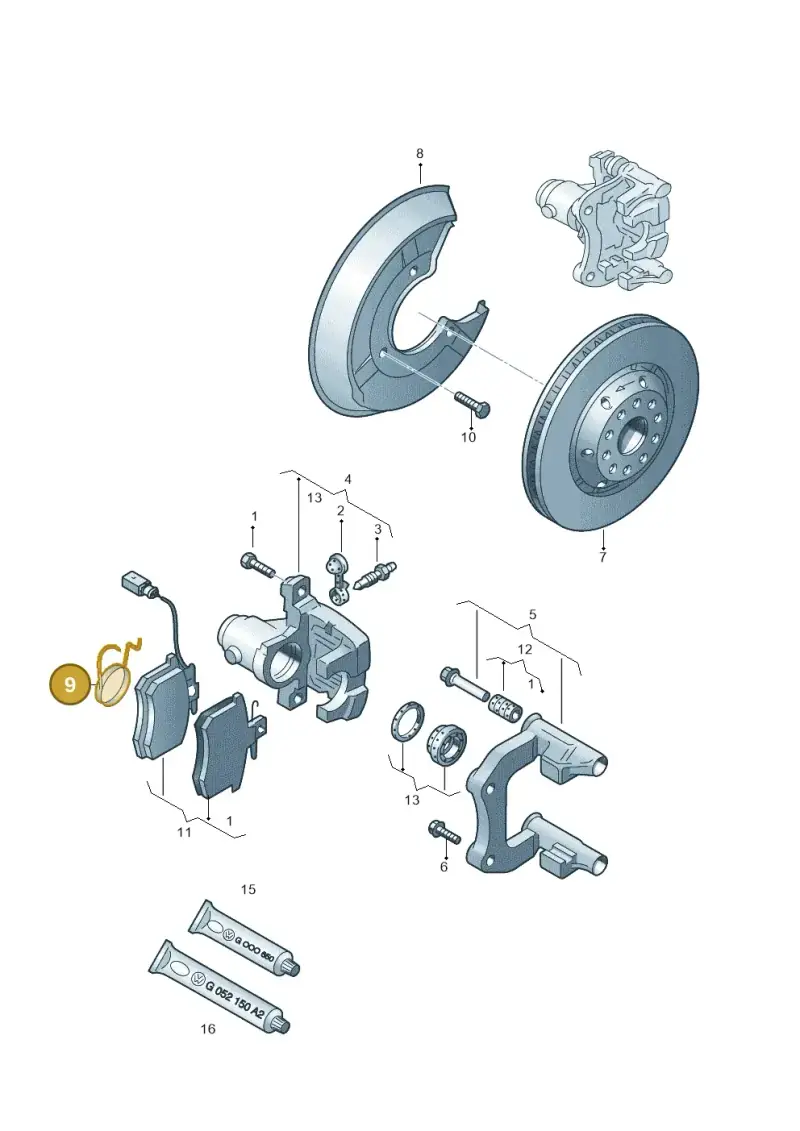 8E0615296A — Audi RS4 AV. QU. (2000-2001) diagram 233615600, position 9