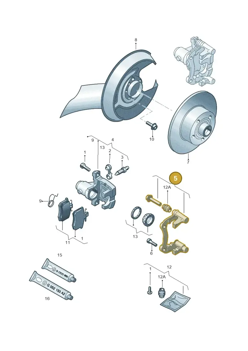 8E0615425F — Audi A4/S4 Cabrio./qu. (2002-2006) diagram 195615600, position 5