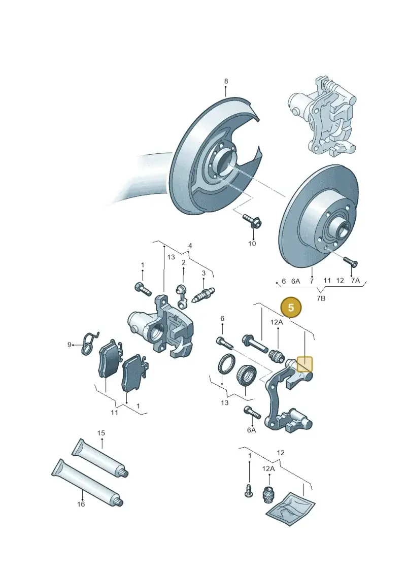 8E0615425F — Audi A4/S4 Cabrio./qu. 07> (2006-) diagram 454615600, position 5