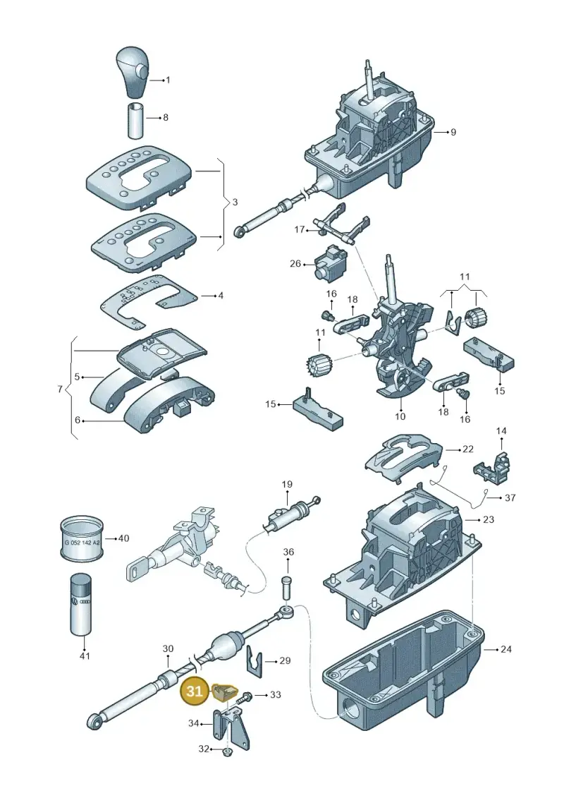 8E0713281 — Audi A4/S4 Cabrio./qu. (2002-2006) diagram 249713200, position 31