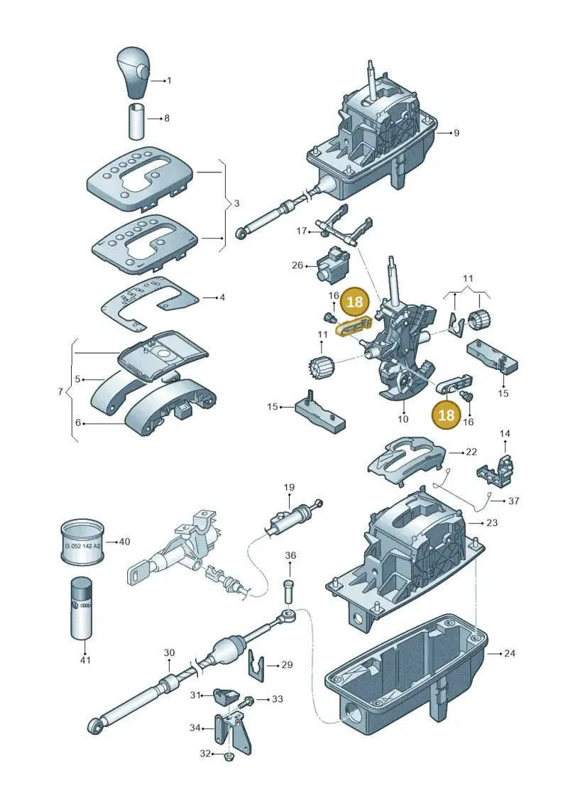 8E0713818 — Audi A4/S4 Cabrio./qu. (2002-2006) diagram 249713200, position 18