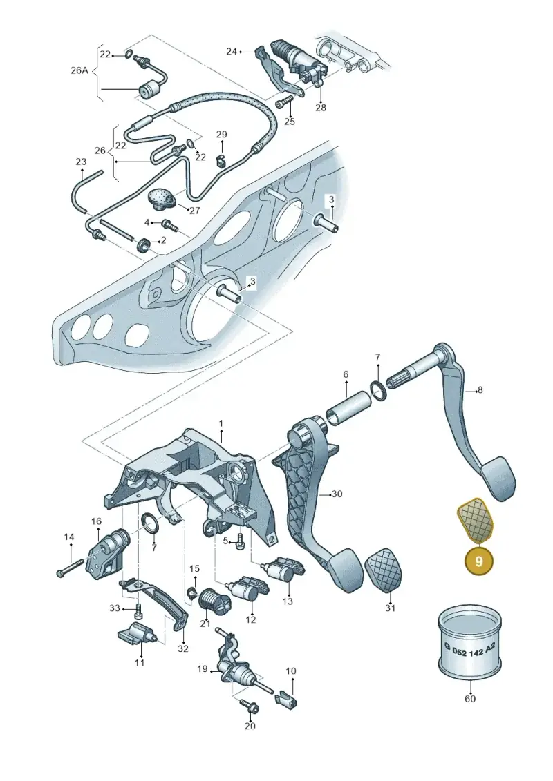 8E072117301C — Audi A4/S4 Cabrio./qu. 07> (2006-) diagram 454721300, position 9