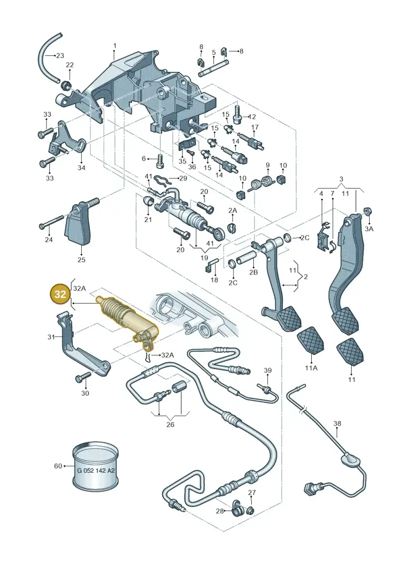 8E0721257P — Audi A4/S4 Cabrio./qu. (2002-2006) diagram 156721250, position 32