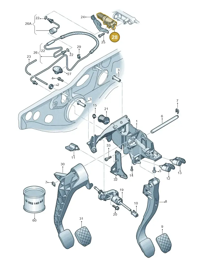 8E0721257P — Audi A4/S4 Cabrio./qu. 07> (2006-) diagram 454721250, position 28