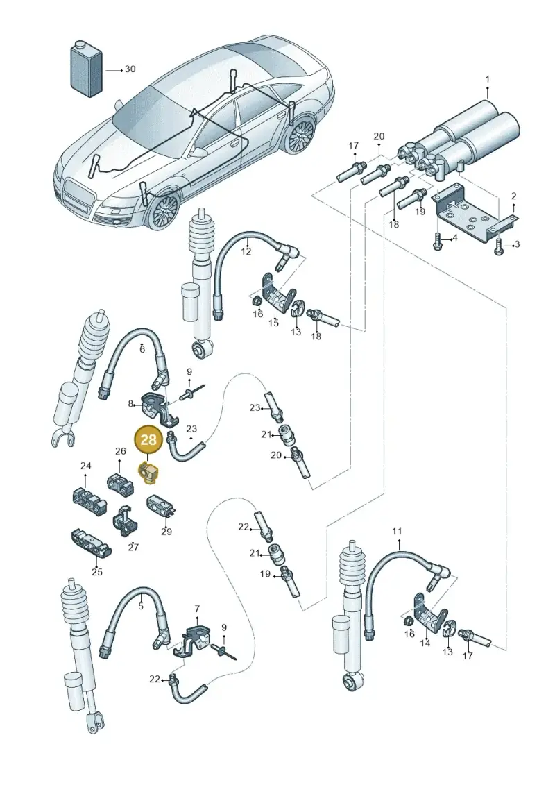 8E0721350 — Audi RS6 Avant qu.5.0 (2007-2010) diagram 641616300, position 28