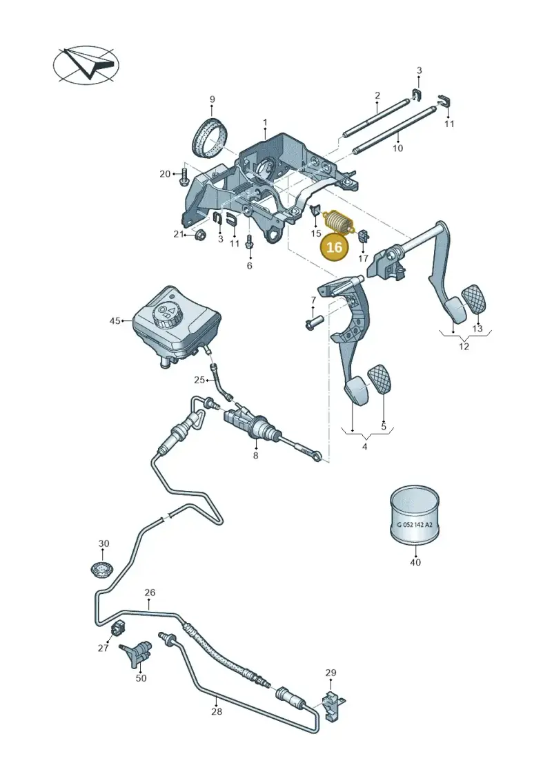 8E0721403B — Audi A4 2.0 (2015-2019) diagram 849721300, position 16