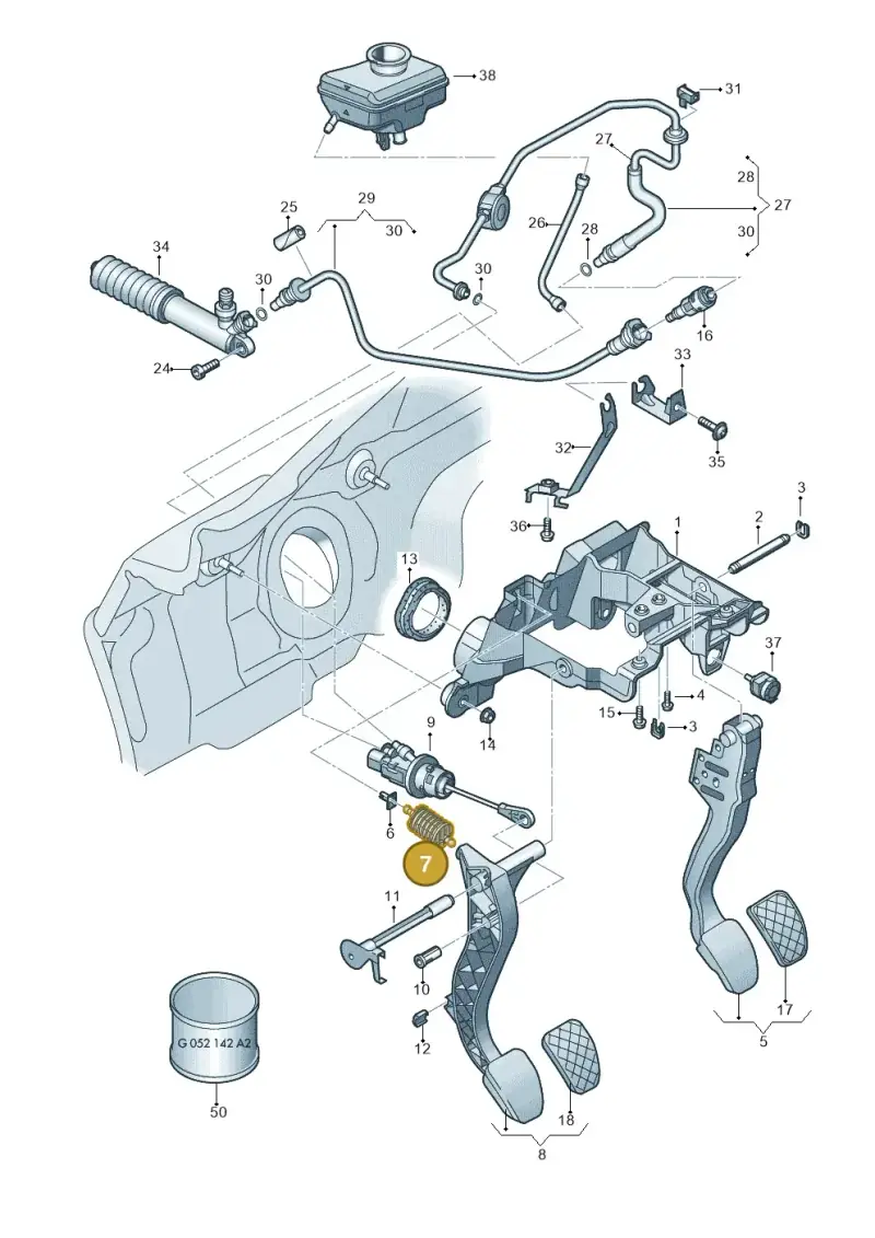 8E0721403D — Audi Q5 qu. 2.0 TDI (2012-2017) diagram 670721250, position 7