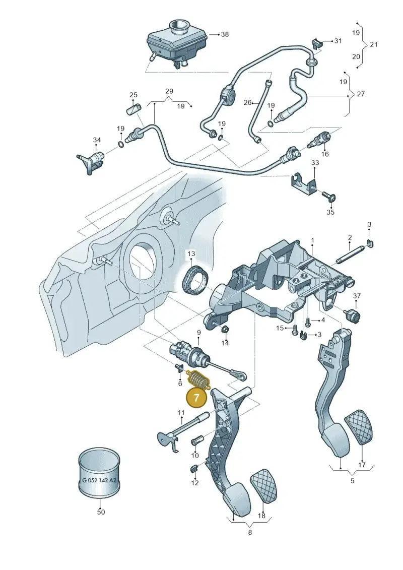 8E0721403D — Audi A6 qu. 3.0 tdi (2014-2018) diagram 798721250, position 7
