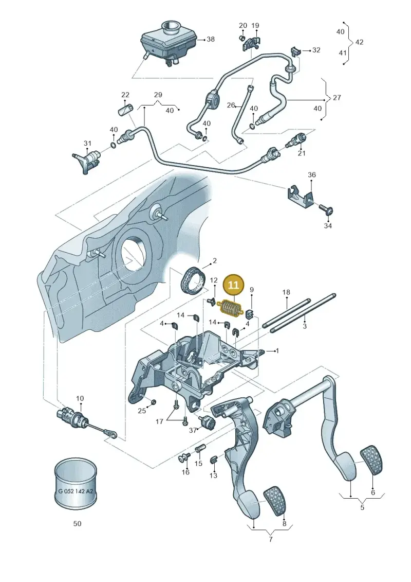 8E0721403D — Audi A6 qu. 3.0 tdi (2014-2018) diagram 798721300, position 11