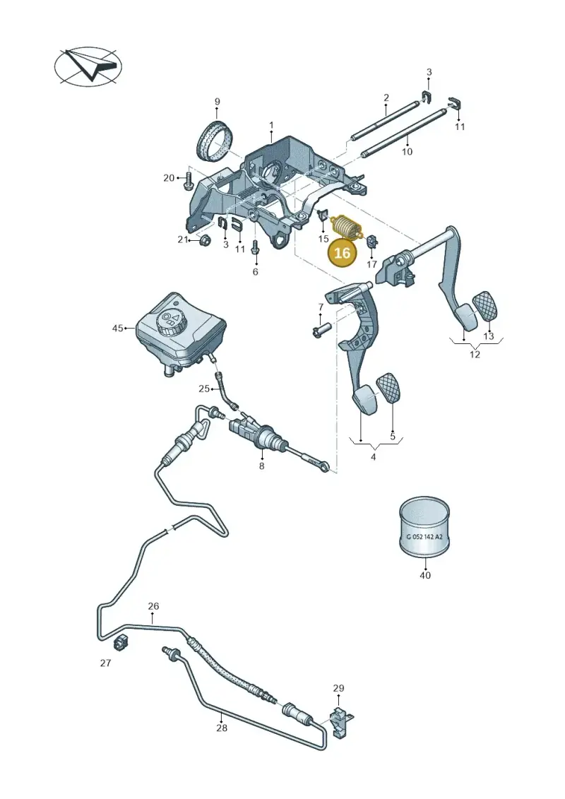 8E0721403D — Audi A5 Cabrio 2.0 (2016-2018) diagram 848721300, position 16