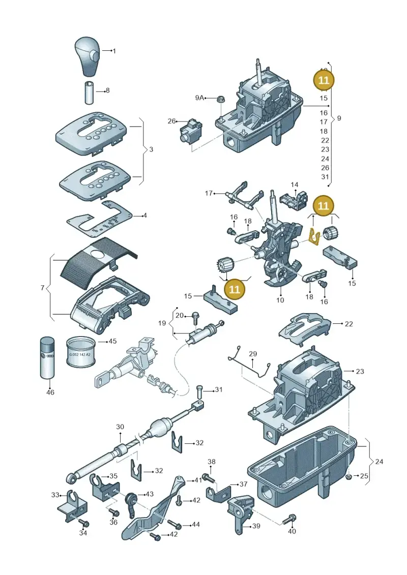 8E0798151A — Audi A4/S4/Av./qu.     05> (2005-) diagram 454713150, position 11