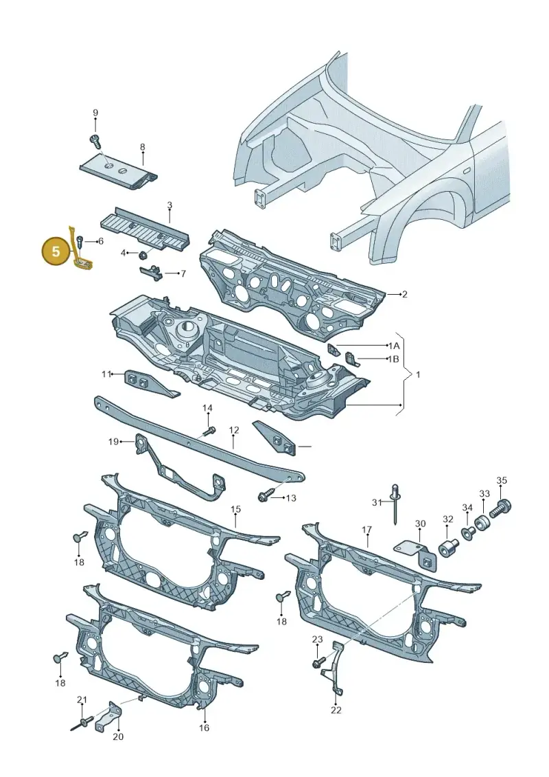 8E0803123C — Audi A4/S4/Av./qu.     05> (2005-) diagram 249805000, position 5