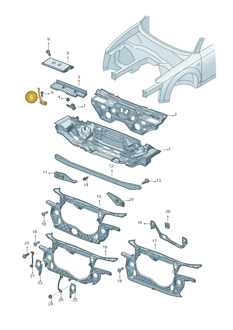 8E0803123C — Audi A4/S4 Cabrio./qu. (2002-2006) diagram 273805000, position 5