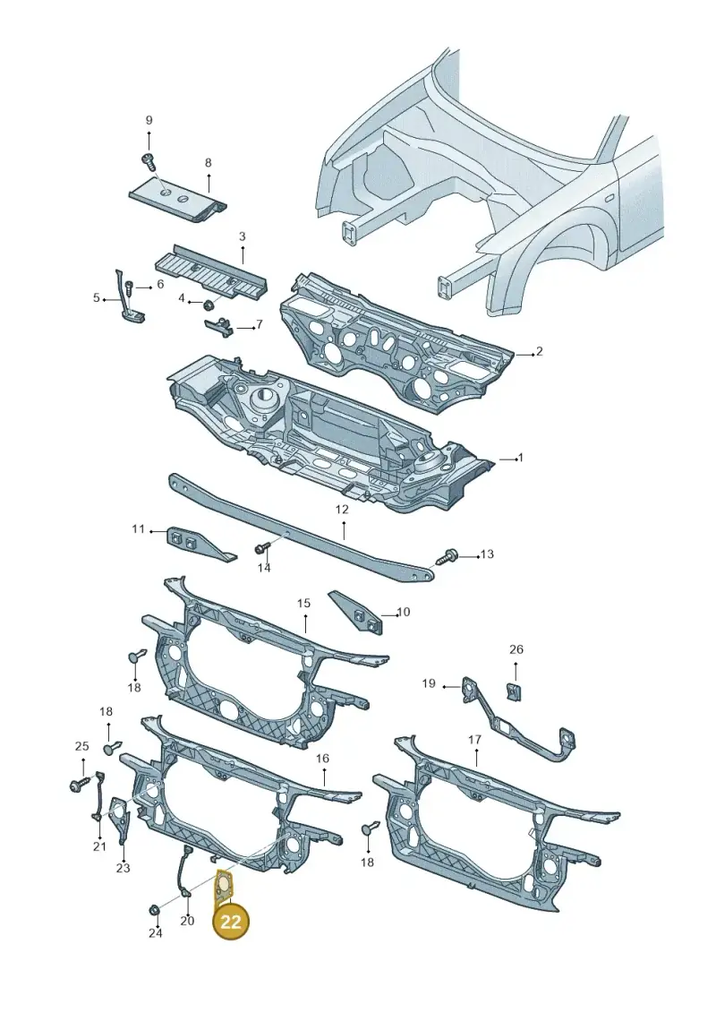 8E0805499 — Audi A4/S4 Cabrio./qu. (2002-2006) diagram 273805000, position 22