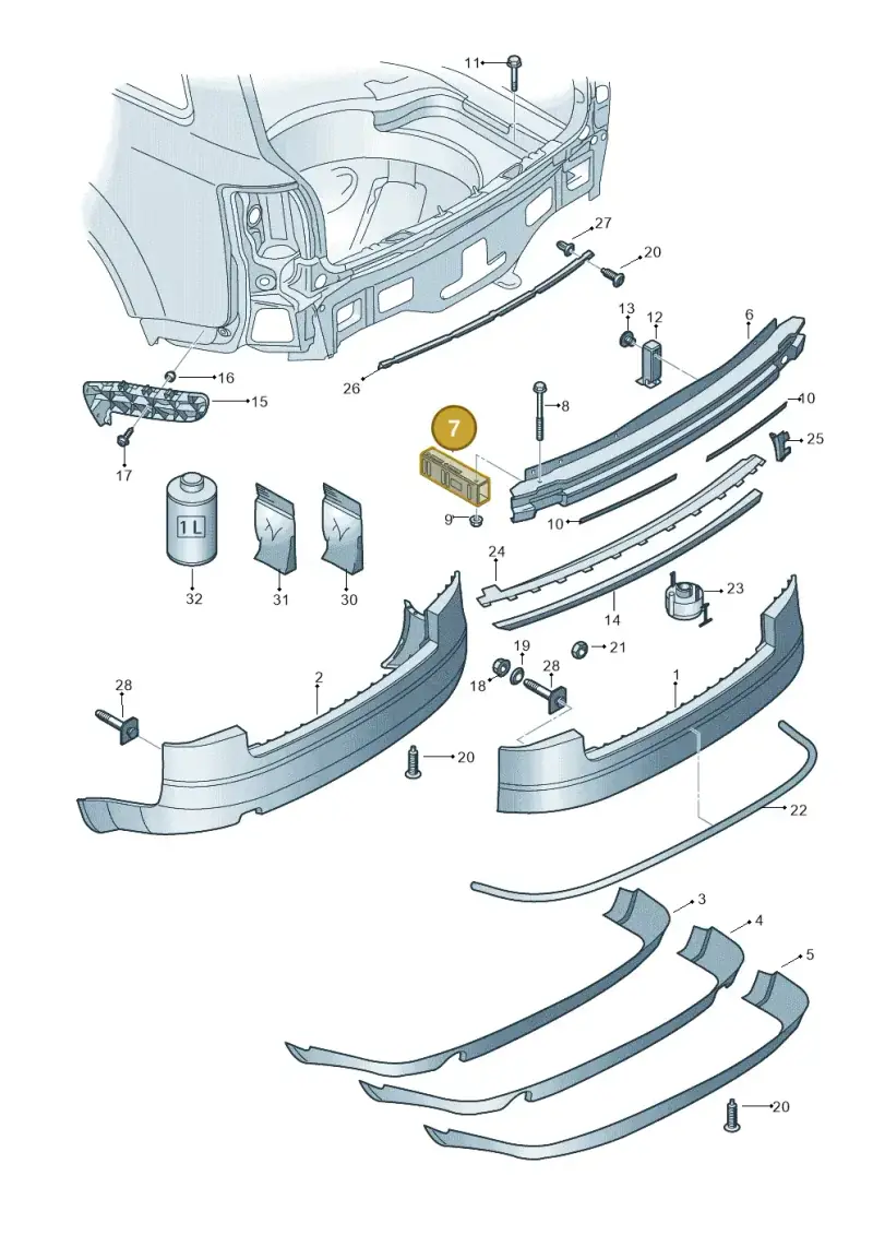 8E0807332B — Audi A4/S4/Av./qu. (2001-2004) diagram 249807600, position 7