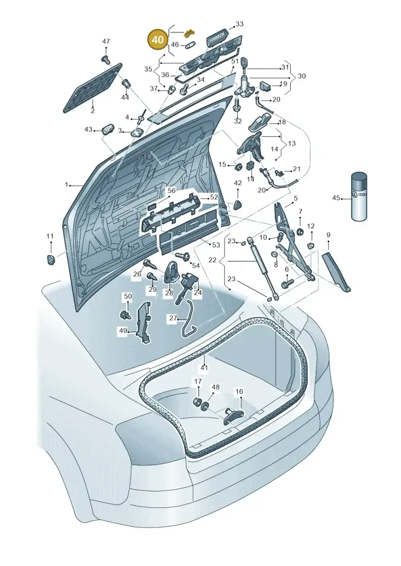 8E0807430B — Audi RS4 Cabrio qu.    08> (2007-) diagram 273827100, position 40