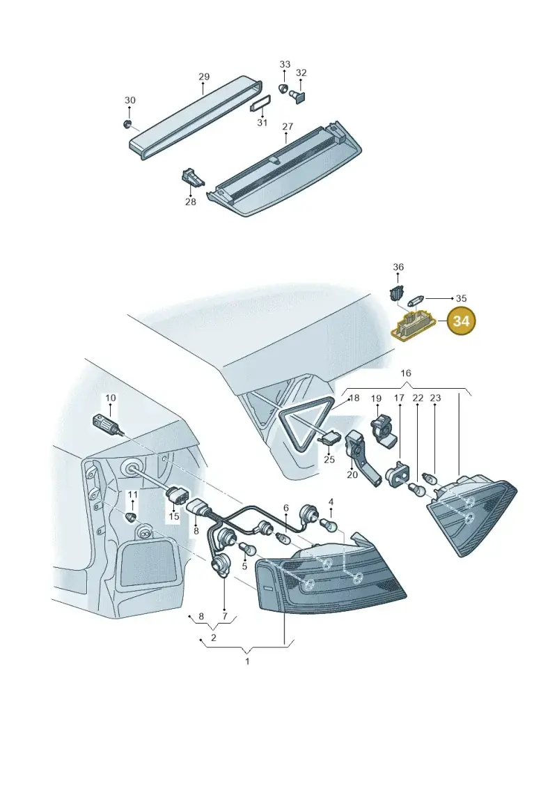 8E0807430B — Audi A5 Cabrio 2.0 (2011-2017) diagram 620945000, position 34