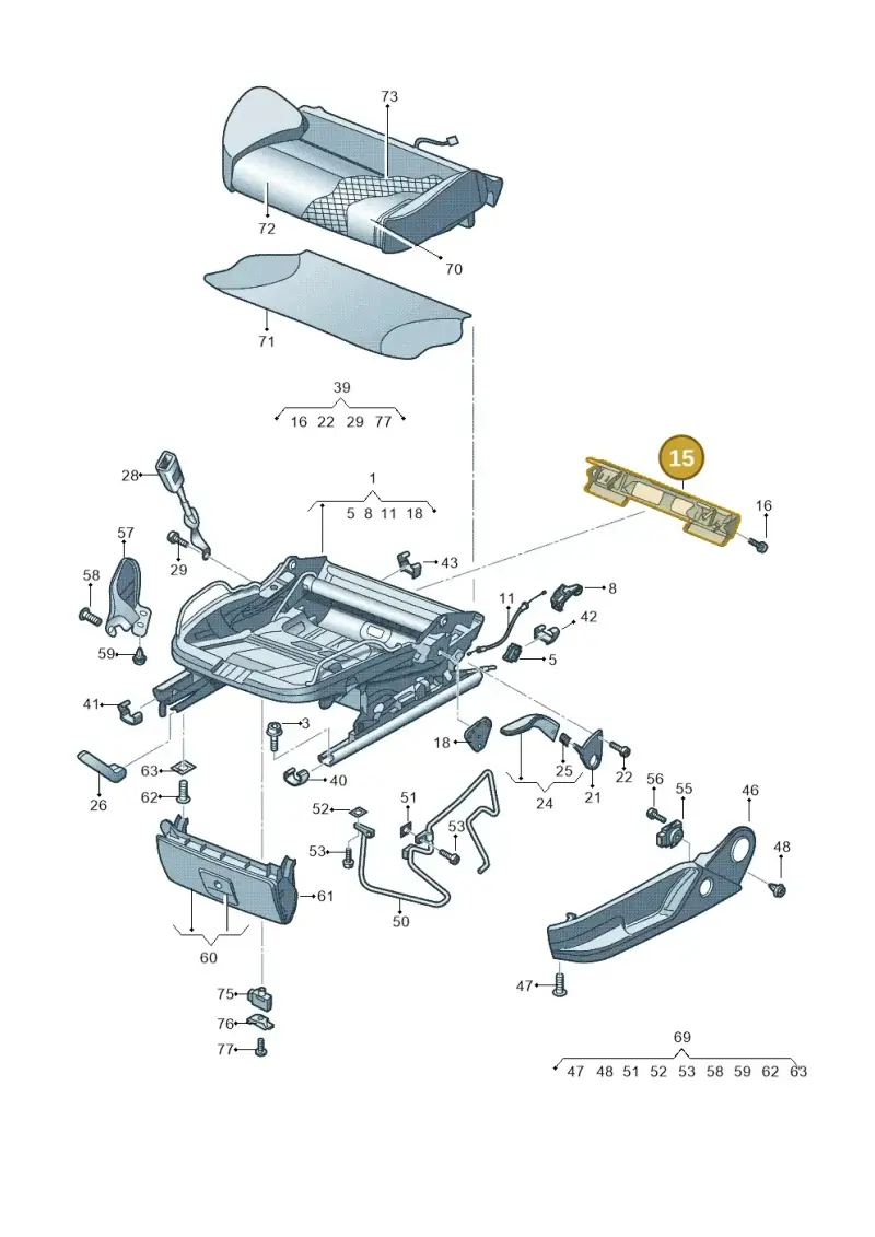 8E0813477A — Audi A3/S3/quattro (2005-2007) diagram 412881000, position 15