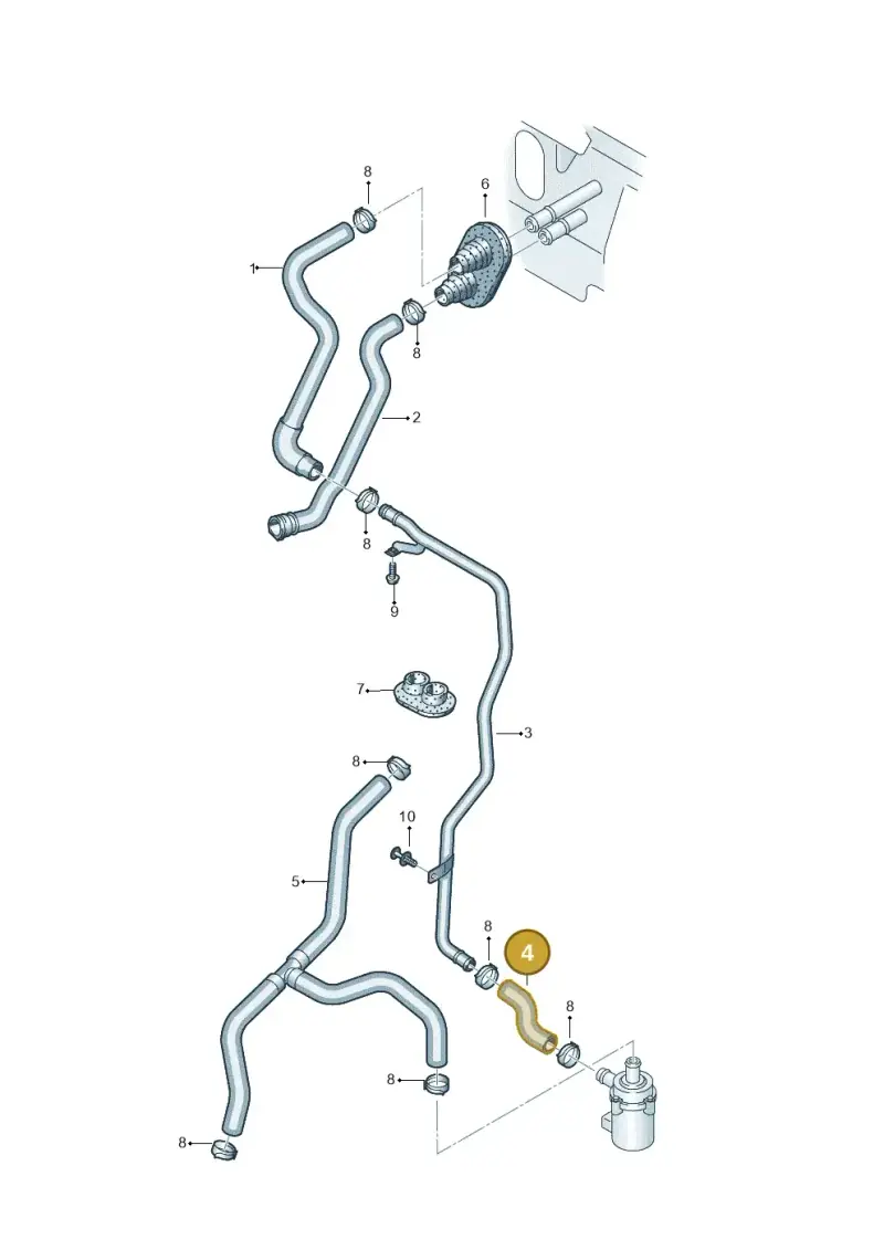 8E0819378B — Audi A4/S4 Cabrio./qu. 07> (2006-) diagram 249819610, position 4