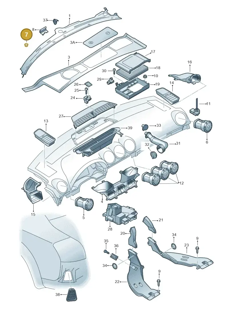 8E0819425 — Audi RS4 Cabrio qu.    08> (2007-) diagram 273819350, position 7