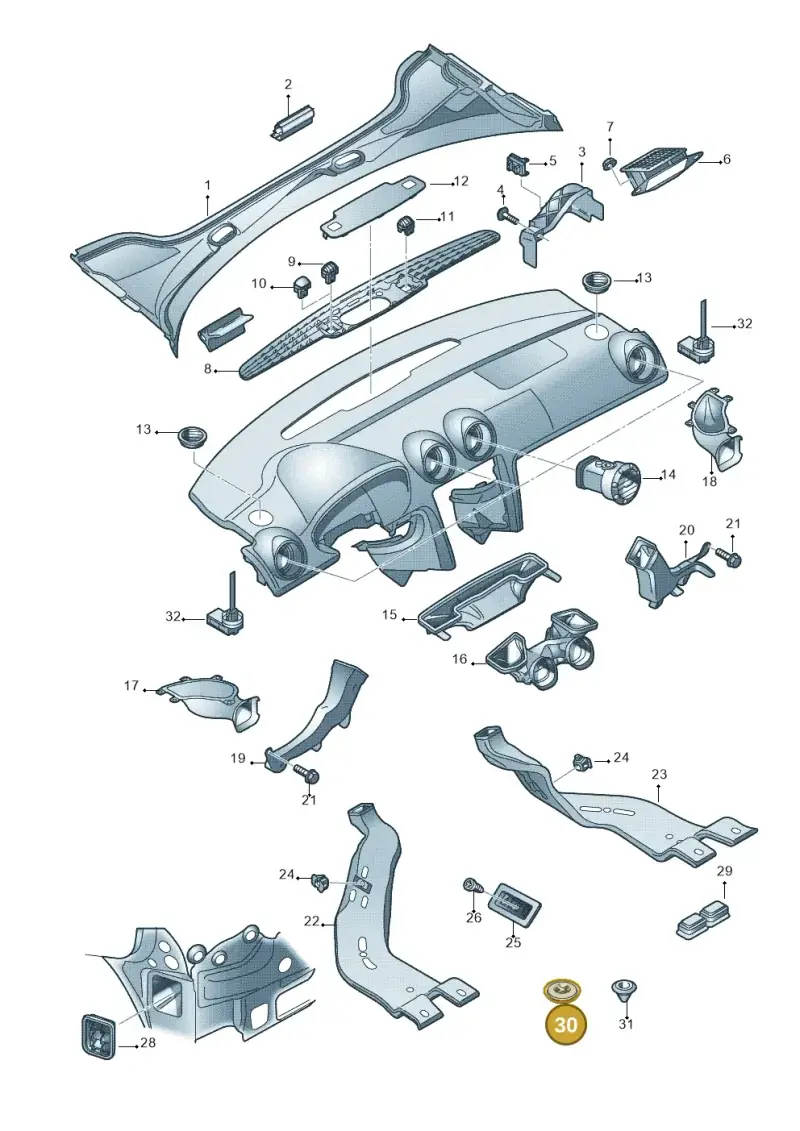 8E0819425 — Audi A3/S3/quattro (2005-2007) diagram 412819300, position 30