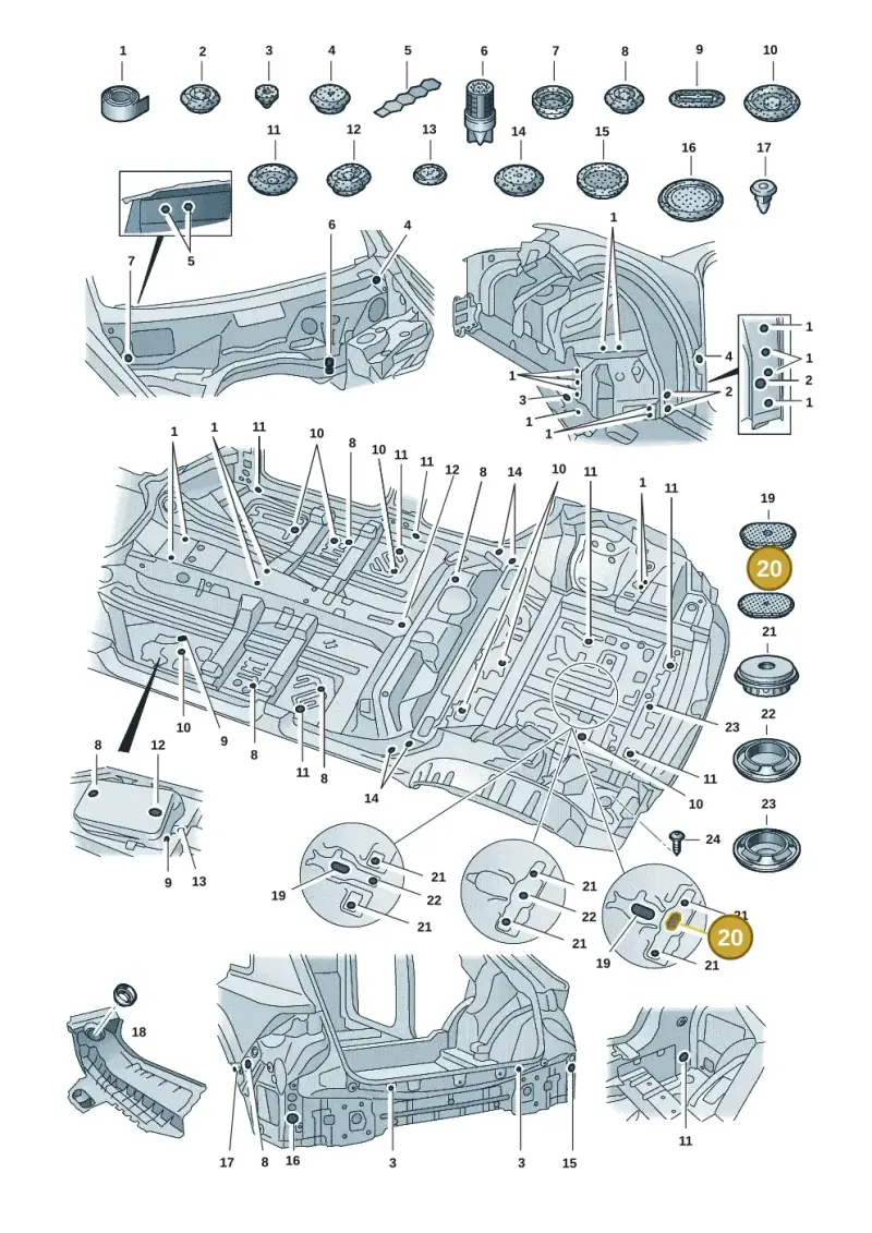 8E0819425 — Audi Q8 Quattro 3,0 (2018-) diagram 429803036, position 20
