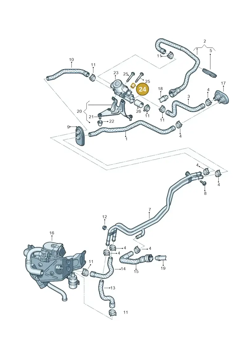 8E0820607 — Audi A7 Sportback (2014-2018) diagram 788261400, position 24