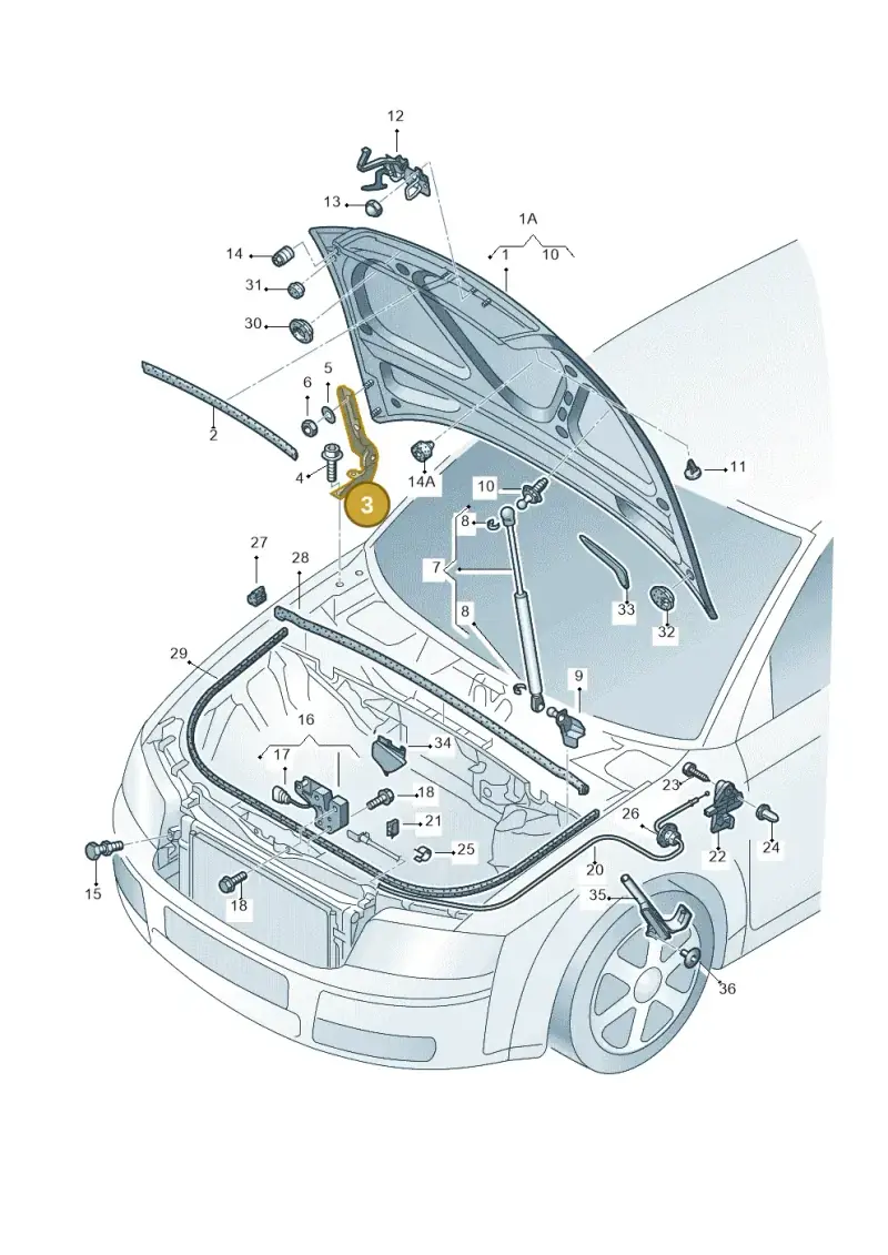 8E0823302F — Audi A4/S4/Av./qu.     05> (2005-) diagram 249823100, position 3