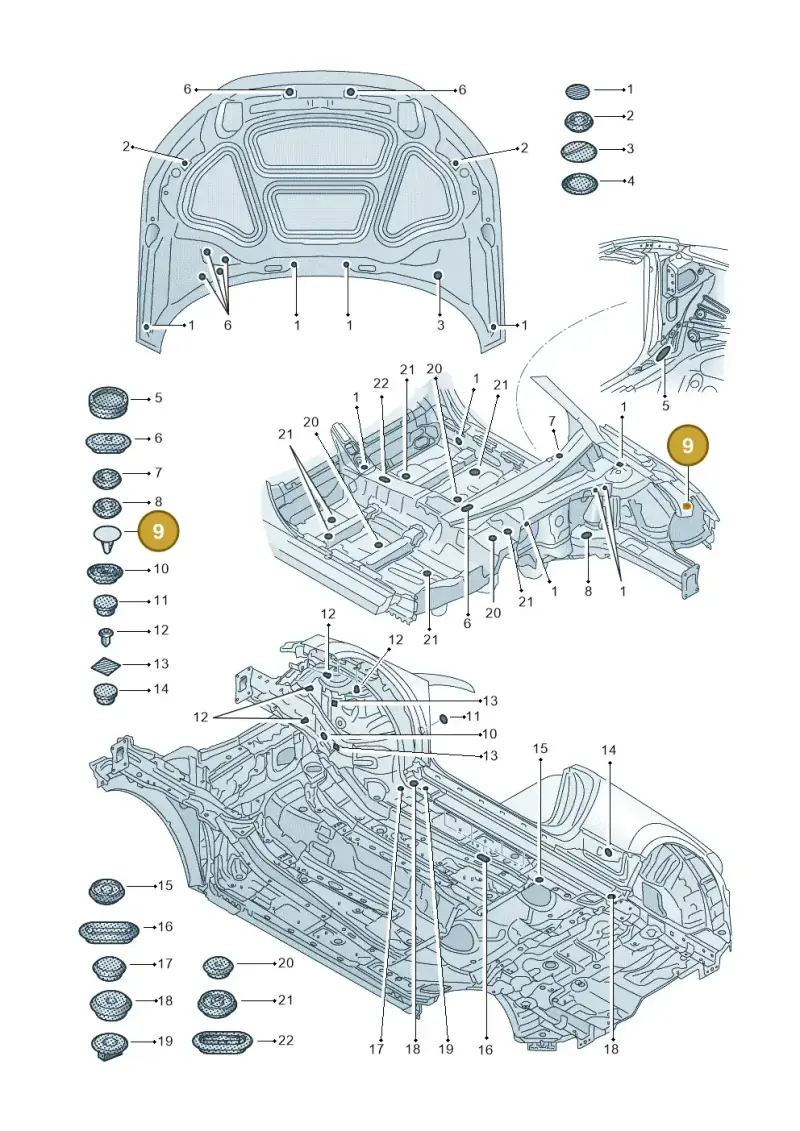 8E0823429 — Audi TTRS Coupe (2016-2023) diagram 850803370, position 9