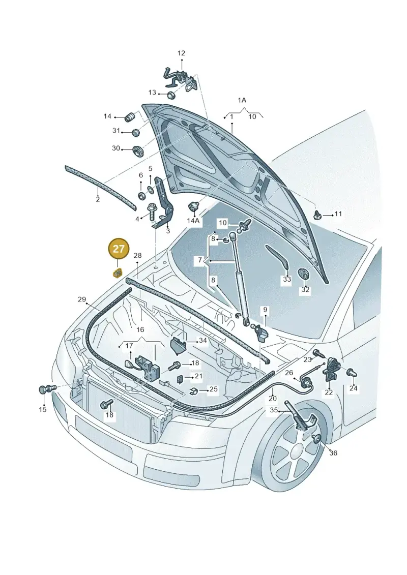 8E0823721A — Audi A4/S4/Av./qu.     05> (2005-) diagram 249823100, position 27