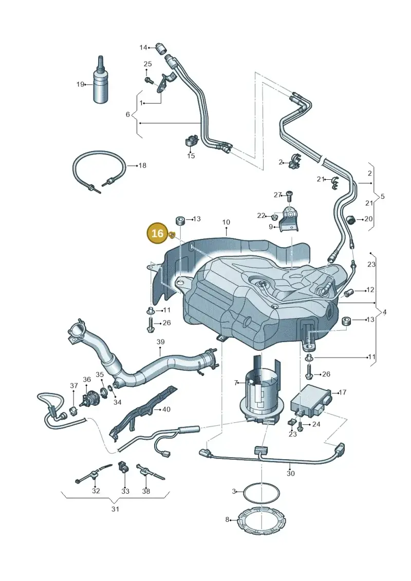 8E0825265C — Audi A7 Sportback (2014-2018) diagram 711201300, position 16