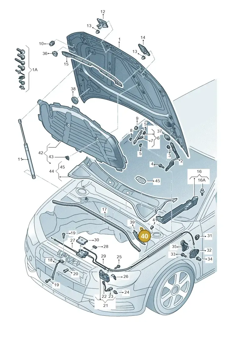 8E0825265C — Audi A3 Cabrio (2016-2020) diagram 890823100, position 40