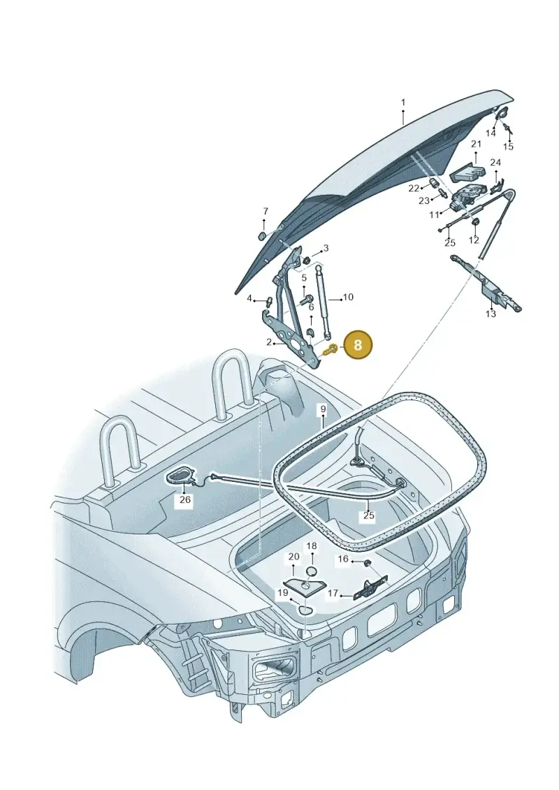 8E0827409 — Audi TTS Coupe 2.0 (2010-2014) diagram 609827100, position 8